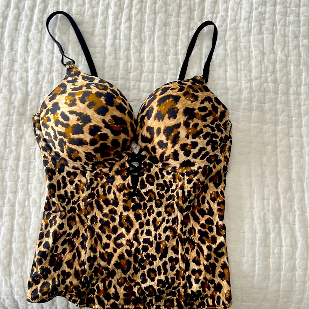Victoria Secret Leopard Print Bustier 34C